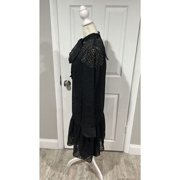 Akris punto Black Polka Dot Tieneck Shift Dress Size 8 NWT - Picture 13 of 13